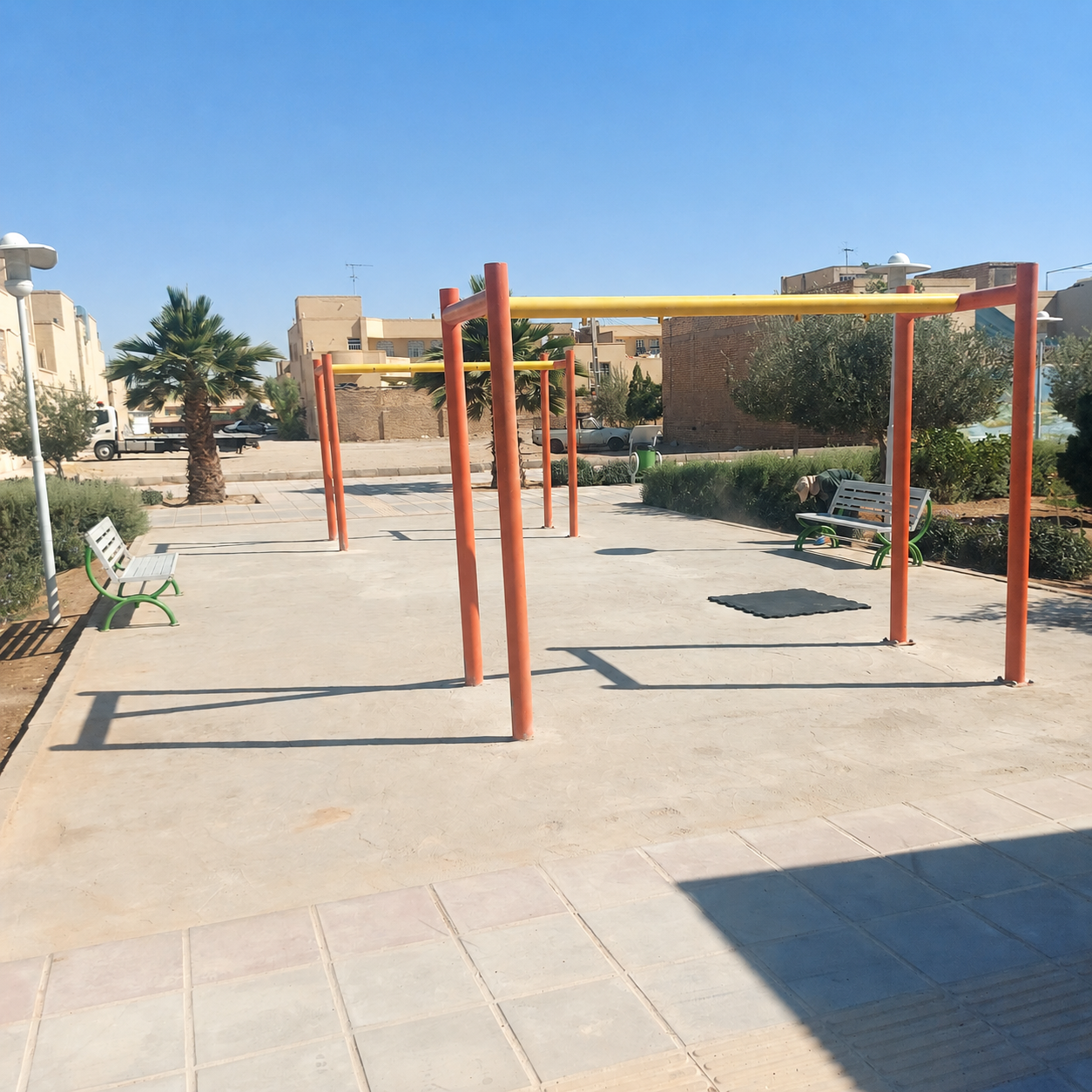 The playground before the flooring was installed